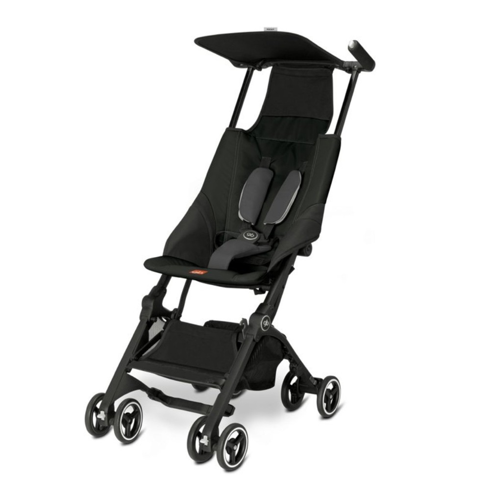 gB Pockit stroller - monument black with rain cover! Smallest stroller made!